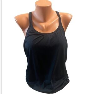 Athleta Womens XS Black Hidden Agenda Bra Tank Top 138384 Strappy Stretch Active